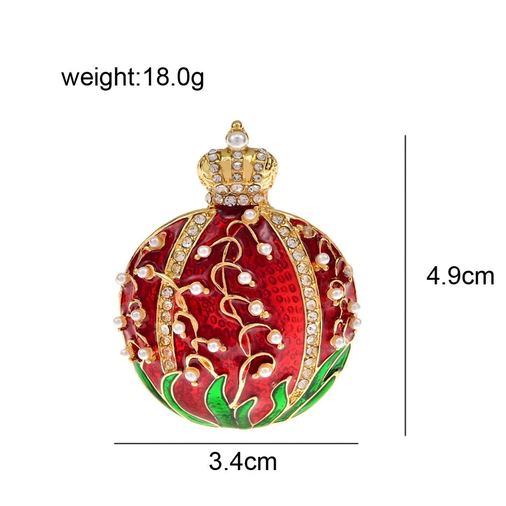 New Enamel Fruit Pomegranate Shape Brooches For Women And Men