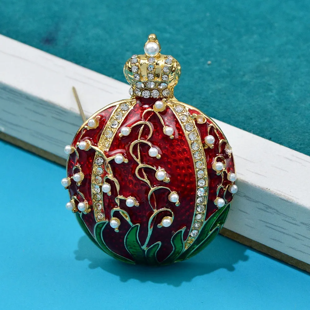 New Enamel Fruit Pomegranate Shape Brooches For Women And Men