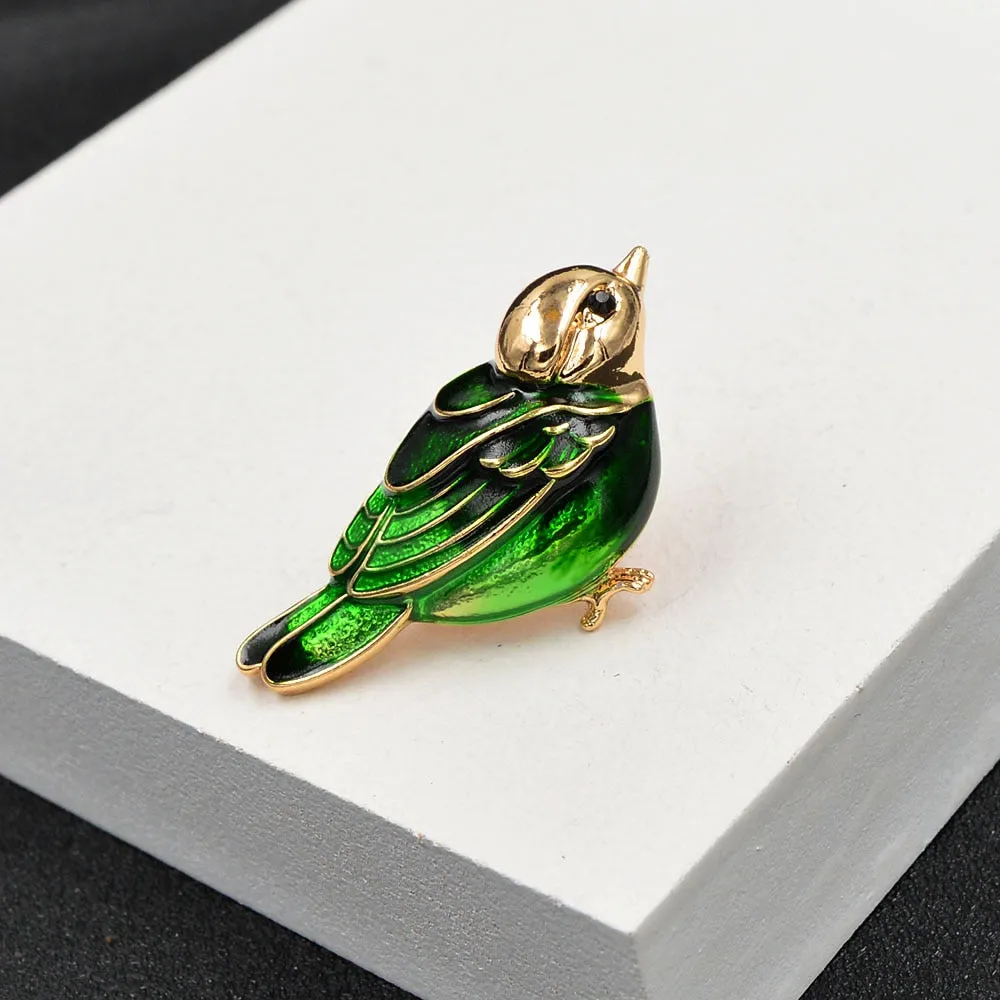 New Fshion Enamel Birds Brooches Sweet Cute Animal Parrot Brooch