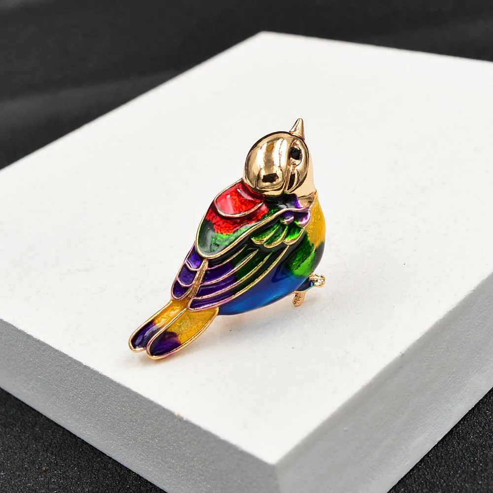 New Fshion Enamel Birds Brooches Sweet Cute Animal Parrot Brooch