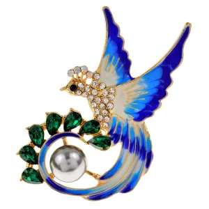 New Gold Metal Multicolor Enamel Flying Eagle Brooches For Men