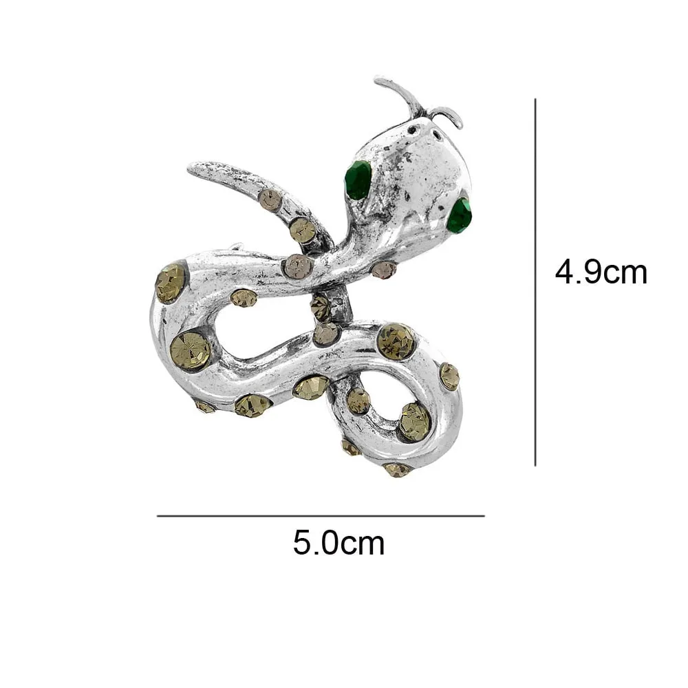 New Snake Rhinestone Brooches Vintage Crystal Animal Pins Jewelry Women And Men