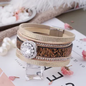 Newest Partnerbeads snap bracelets jewelry 8.26 inch PU leather bracelets fit 18-20mm