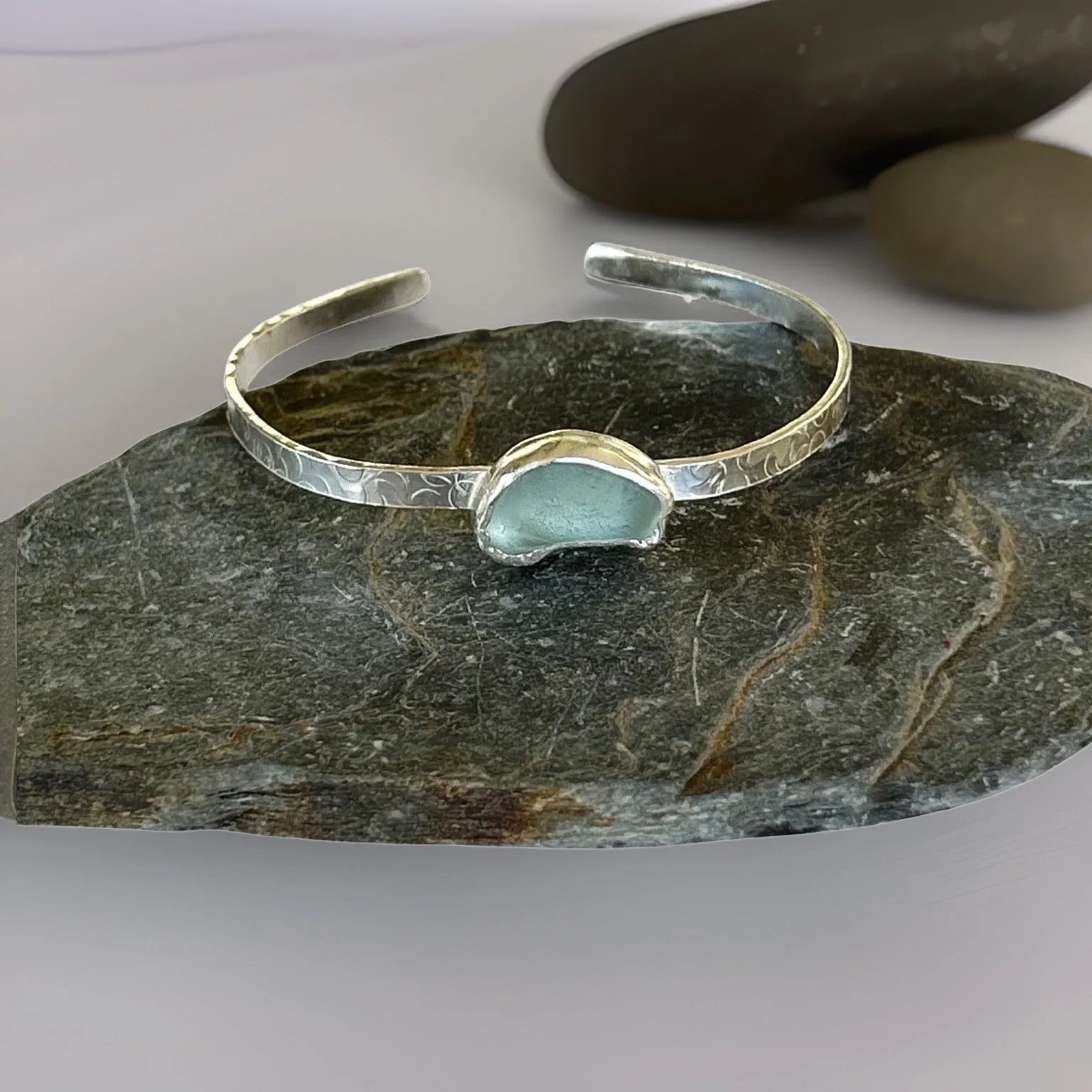 Ocean Sea Glass Cuff