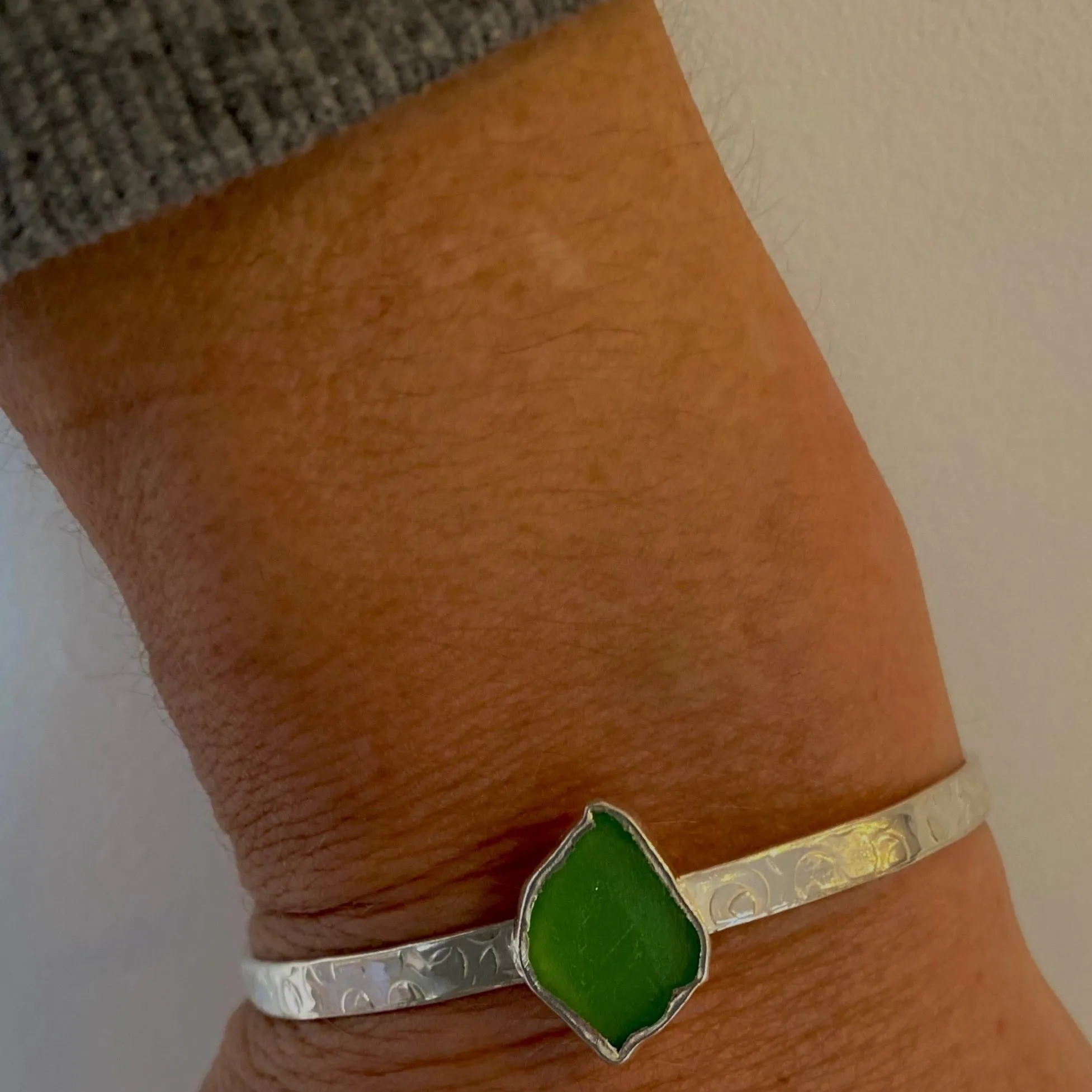 Ocean Sea Glass Cuff