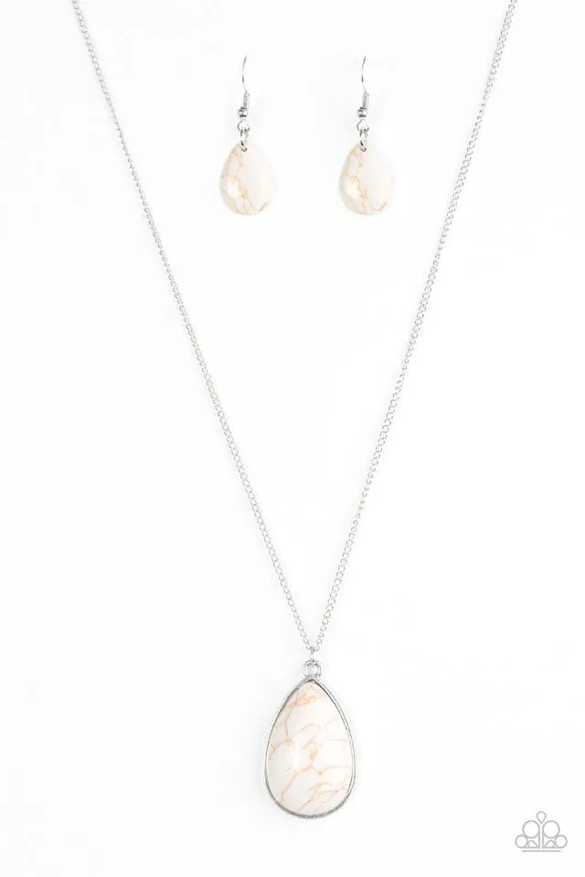 Paparazzi Necklace ~ Talk About A Cliffhanger! - White