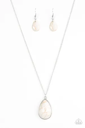 Paparazzi Necklace ~ Talk About A Cliffhanger! - White