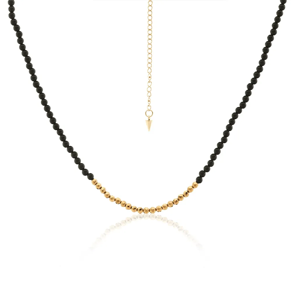 Party At The Front / Necklace / Black Onyx   Gold