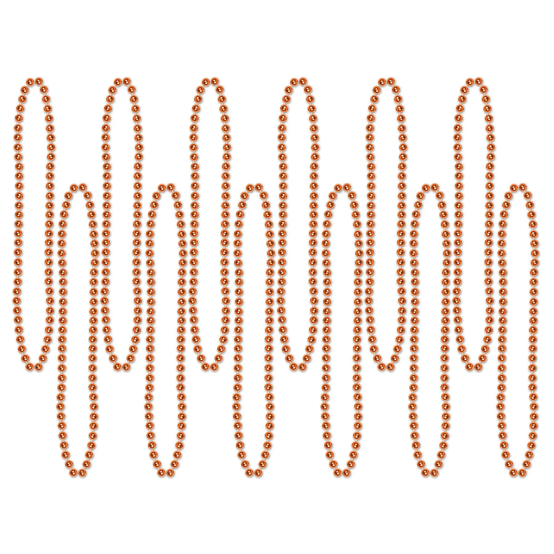 Party Bead Necklaces - Small Round orange (12 per Package)