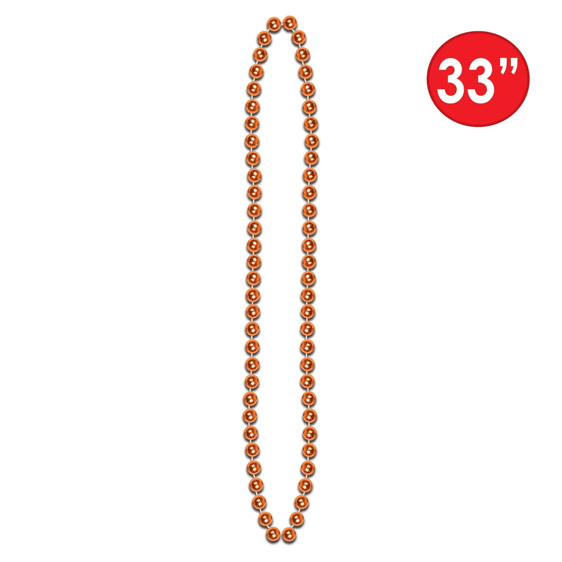Party Bead Necklaces - Small Round orange (12 per Package)