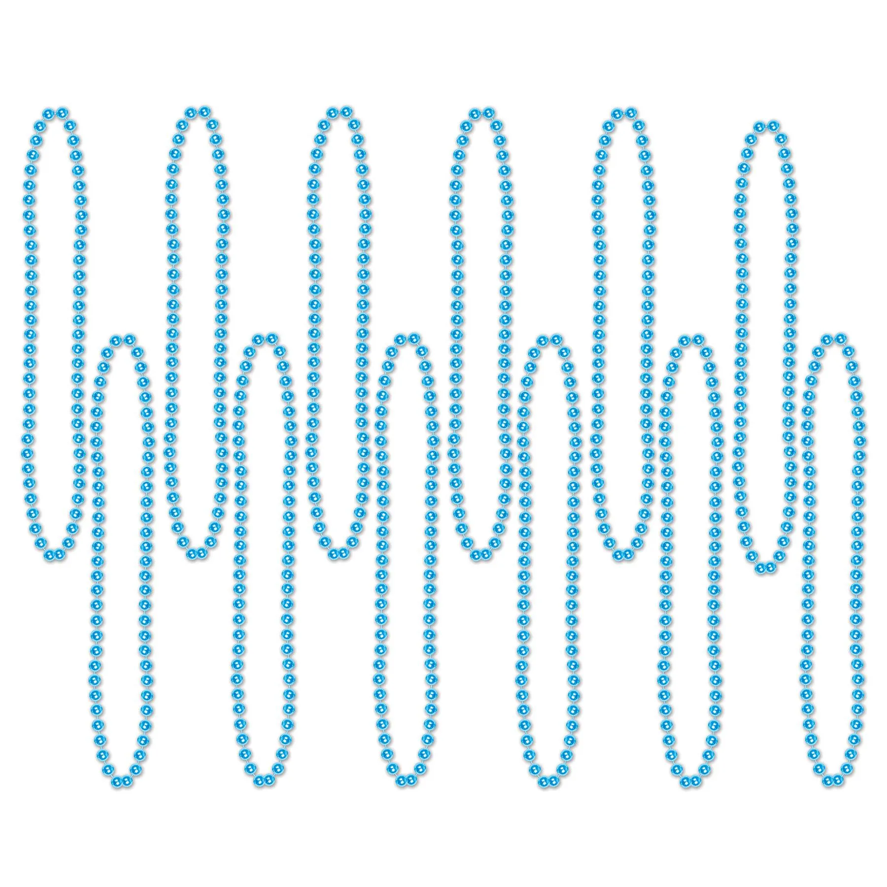 Party Bead Necklaces - Small Round turquoise (12 per Package)
