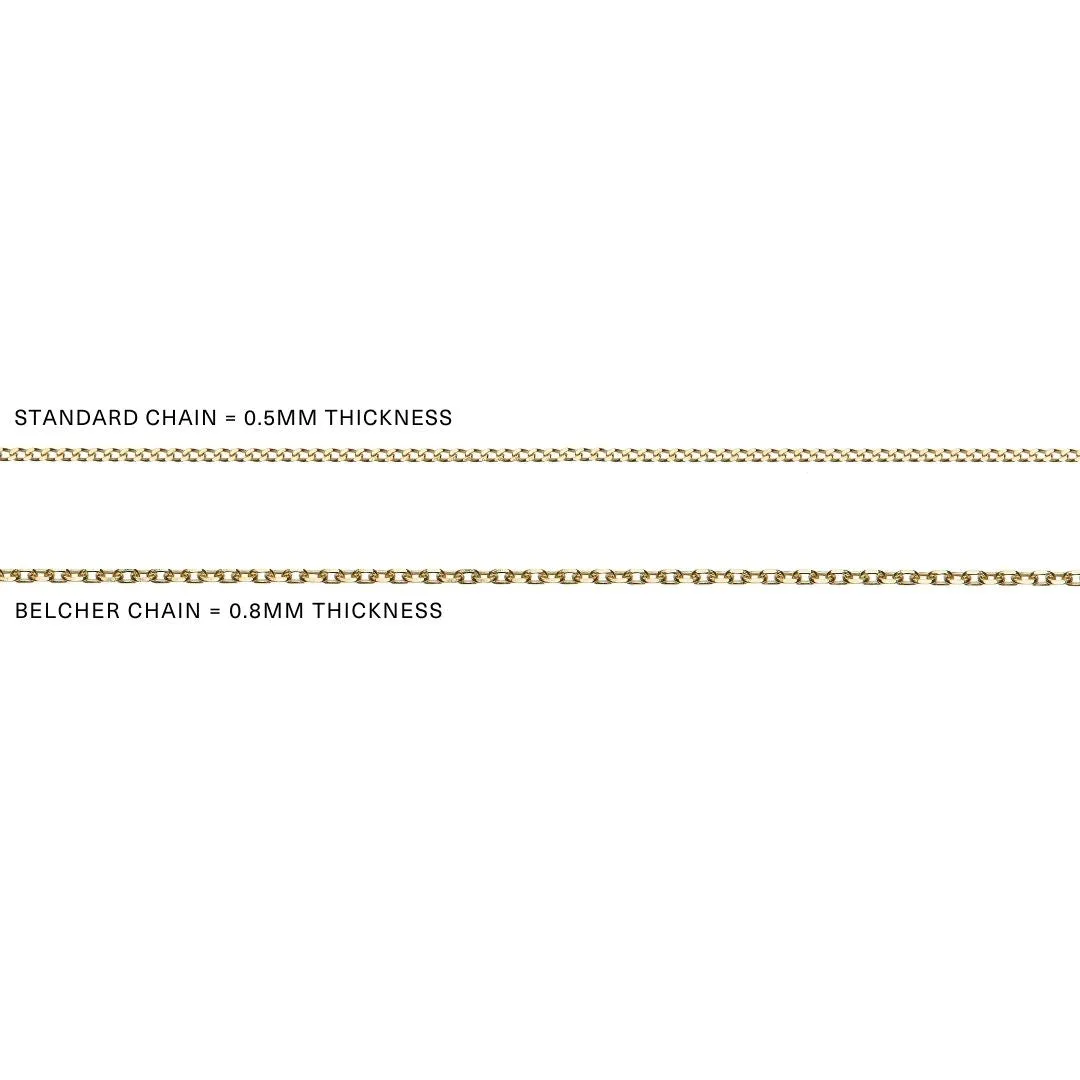 Solid Gold Curve Initial Letter Necklace