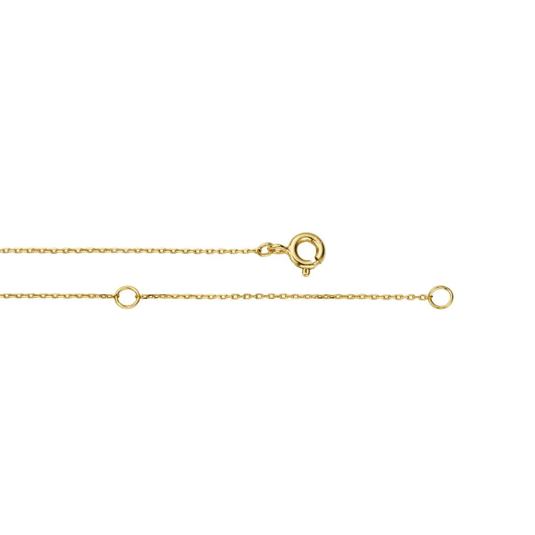Solid Gold Curve Initial Letter Necklace
