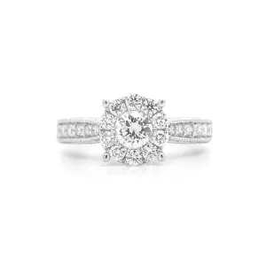 Solitaire Diamond Engagement Ring White Gold R025N