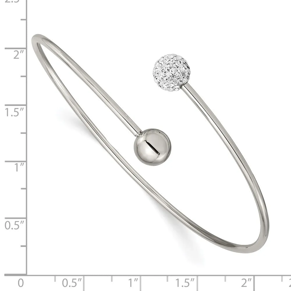 Stainless Steel Polished with Preciosa Crystal Bangle