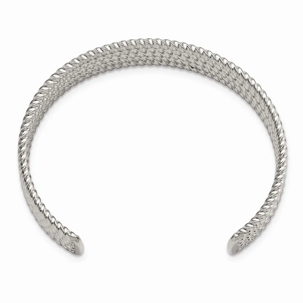 Stainless Steel Textured Cuff Bangle