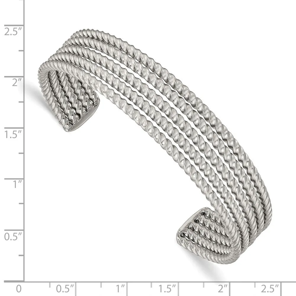 Stainless Steel Textured Cuff Bangle