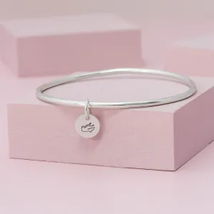 Sterling Silver Dove Charm Bangle