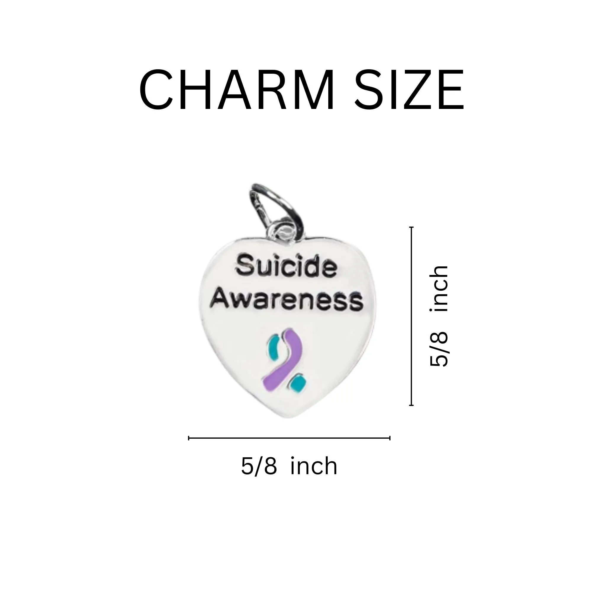 Suicide Awareness Heart Retractable Charm Bracelets