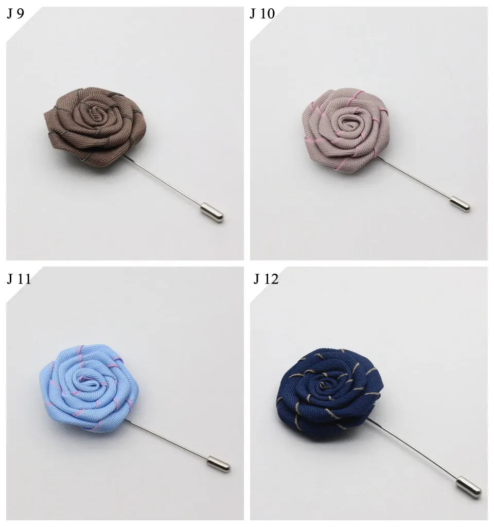 Two Color Fabric Flower Lapel Pins