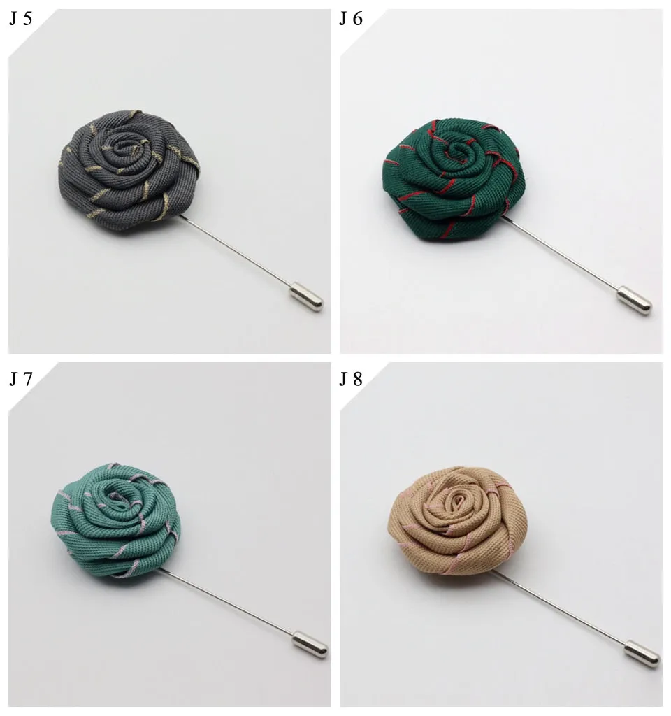 Two Color Fabric Flower Lapel Pins