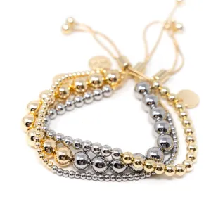 Two Tone Beaded Adjustable Bracelets