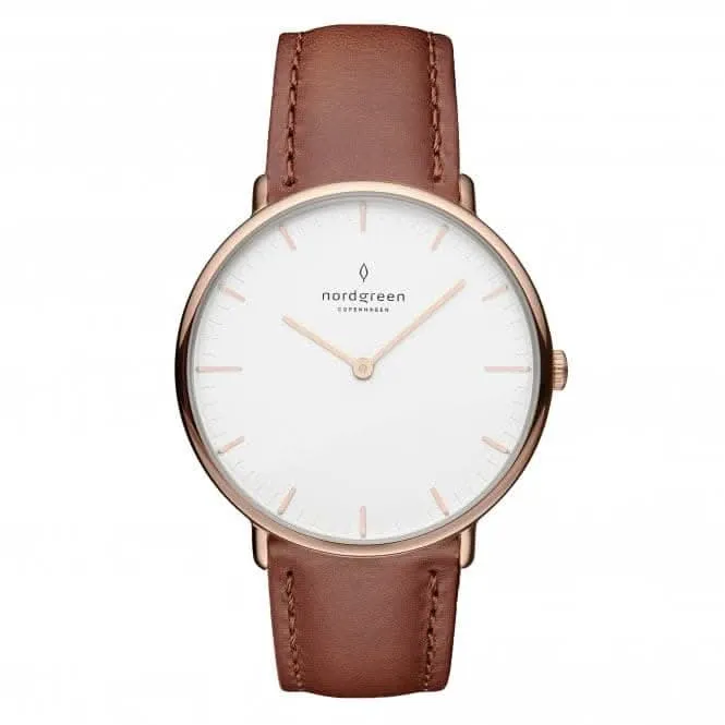 Unisex Native Leather Rose Gold 36mm Watch NR36RGLEBRXX