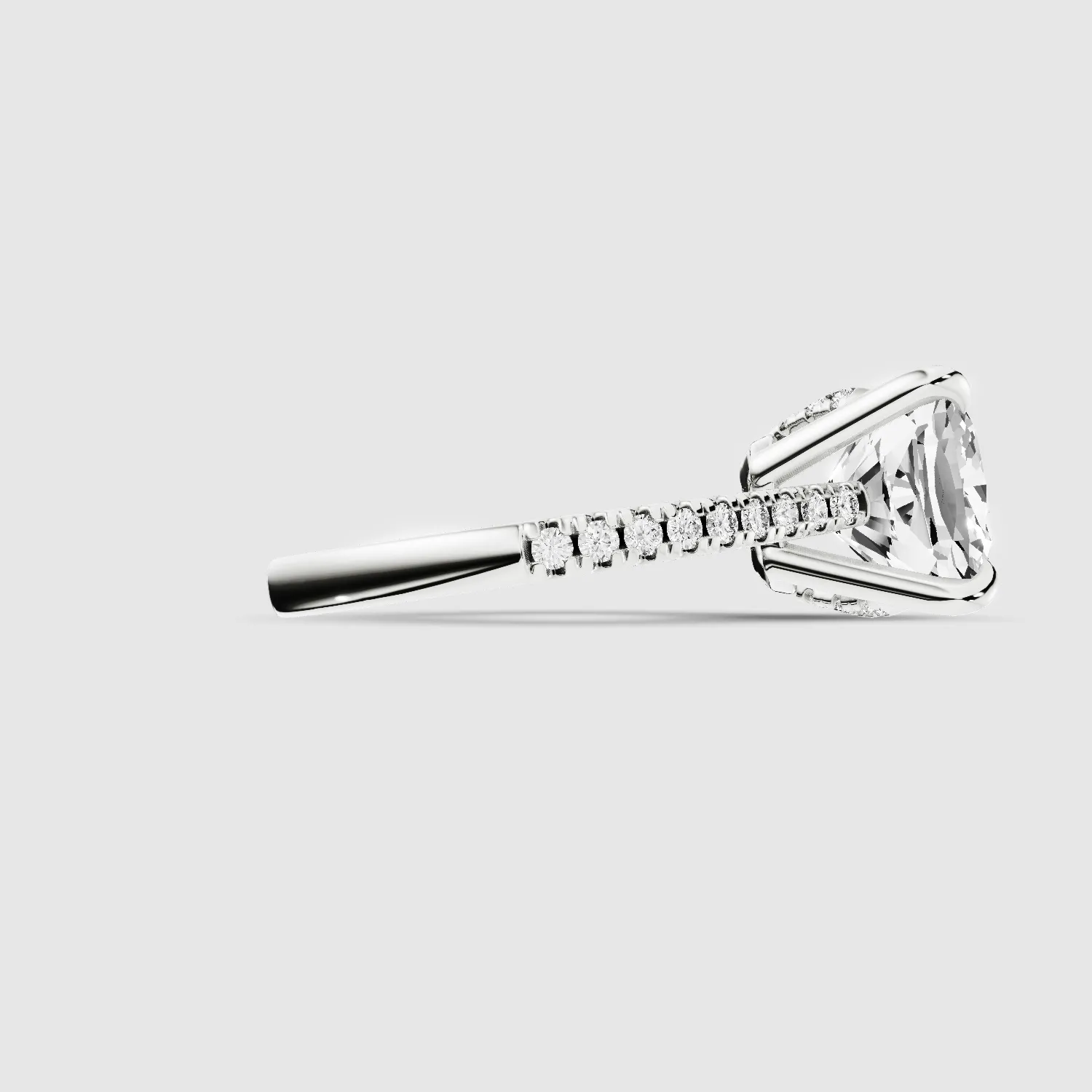 V-ictory Halo Solitaire Ring-Cushion
