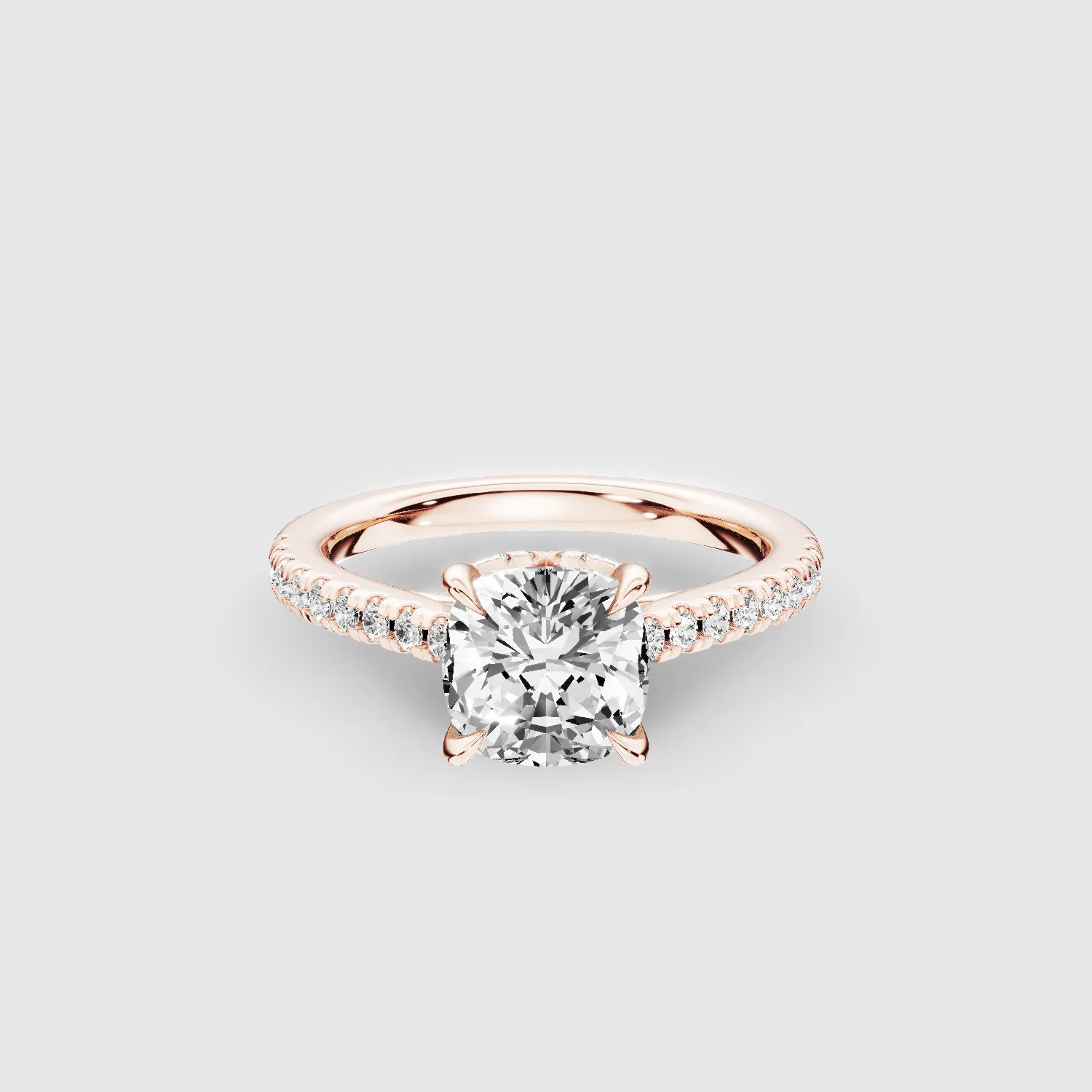 V-ictory Halo Solitaire Ring-Cushion