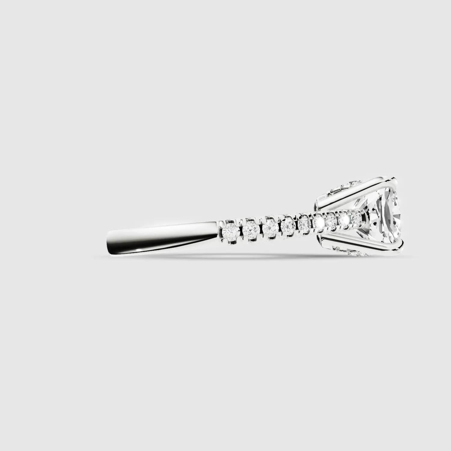 V-ictory Halo Solitaire Ring-Cushion