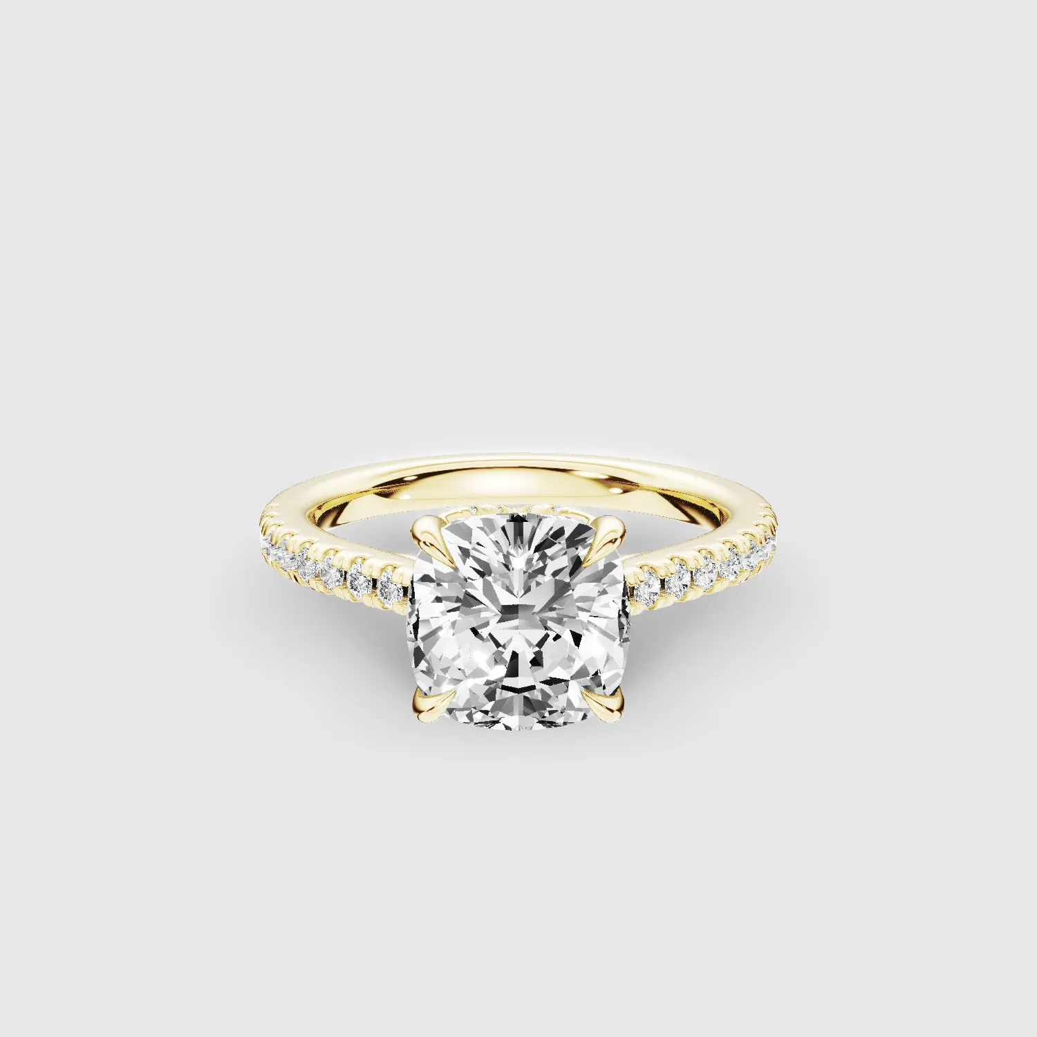 V-ictory Halo Solitaire Ring-Cushion