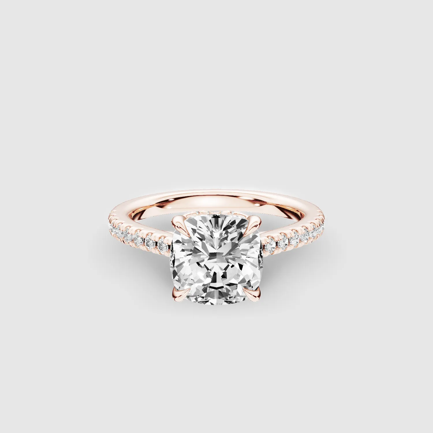 V-ictory Halo Solitaire Ring-Cushion