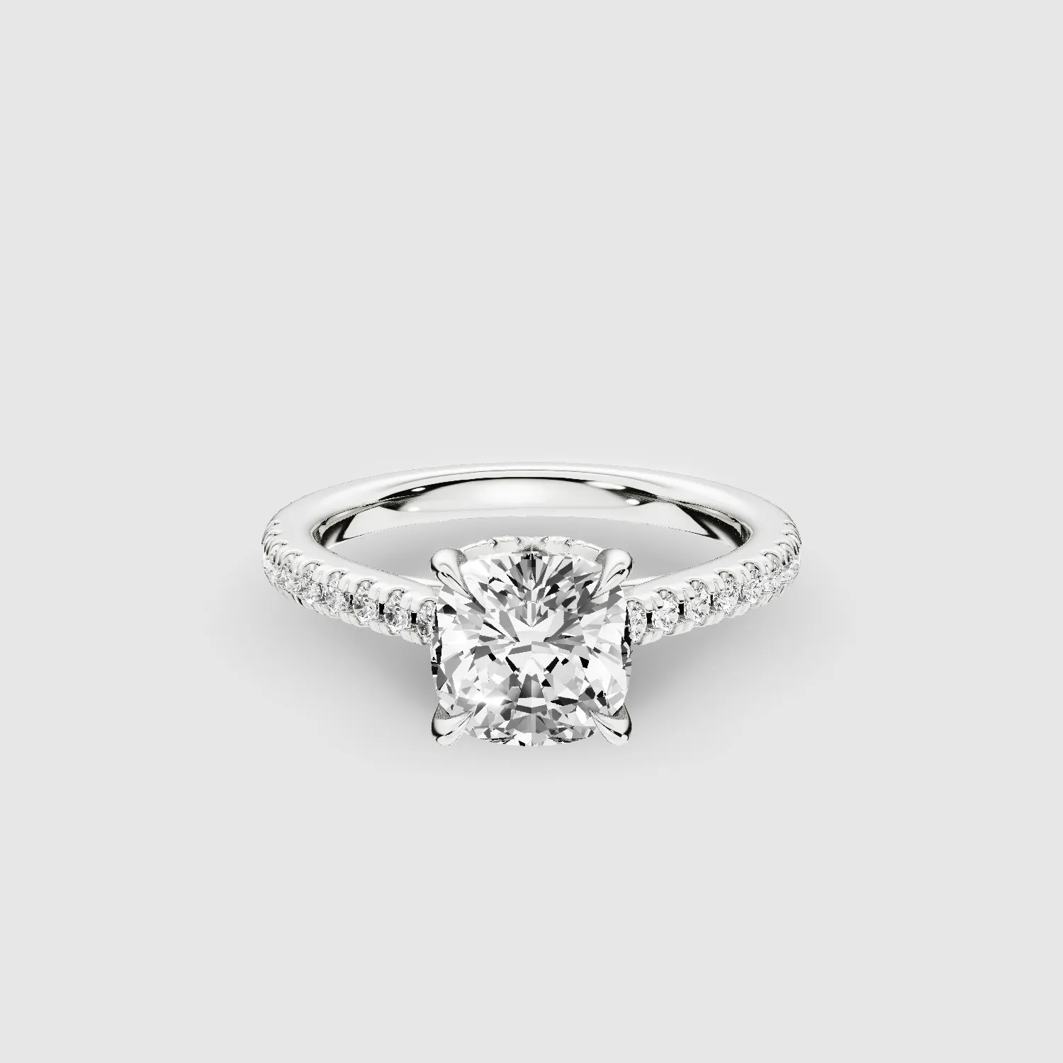 V-ictory Halo Solitaire Ring-Cushion