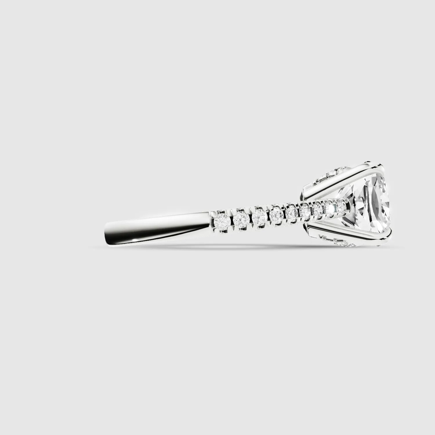 V-ictory Halo Solitaire Ring-Cushion