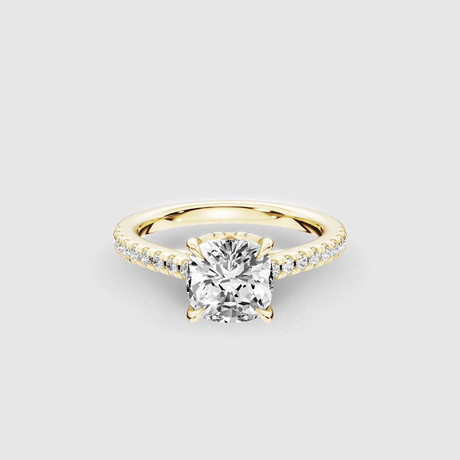 V-ictory Halo Solitaire Ring-Cushion
