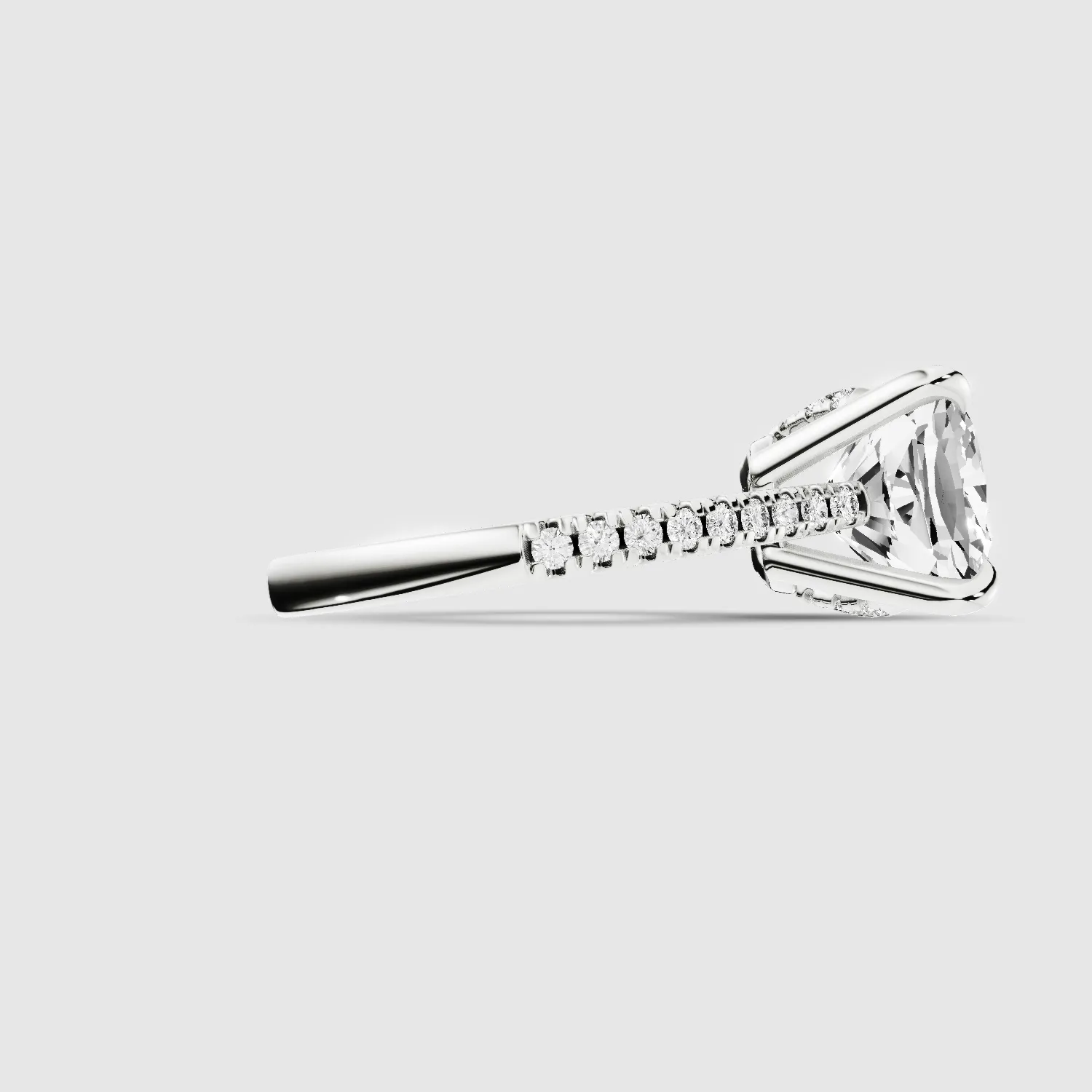 V-ictory Halo Solitaire Ring-Cushion