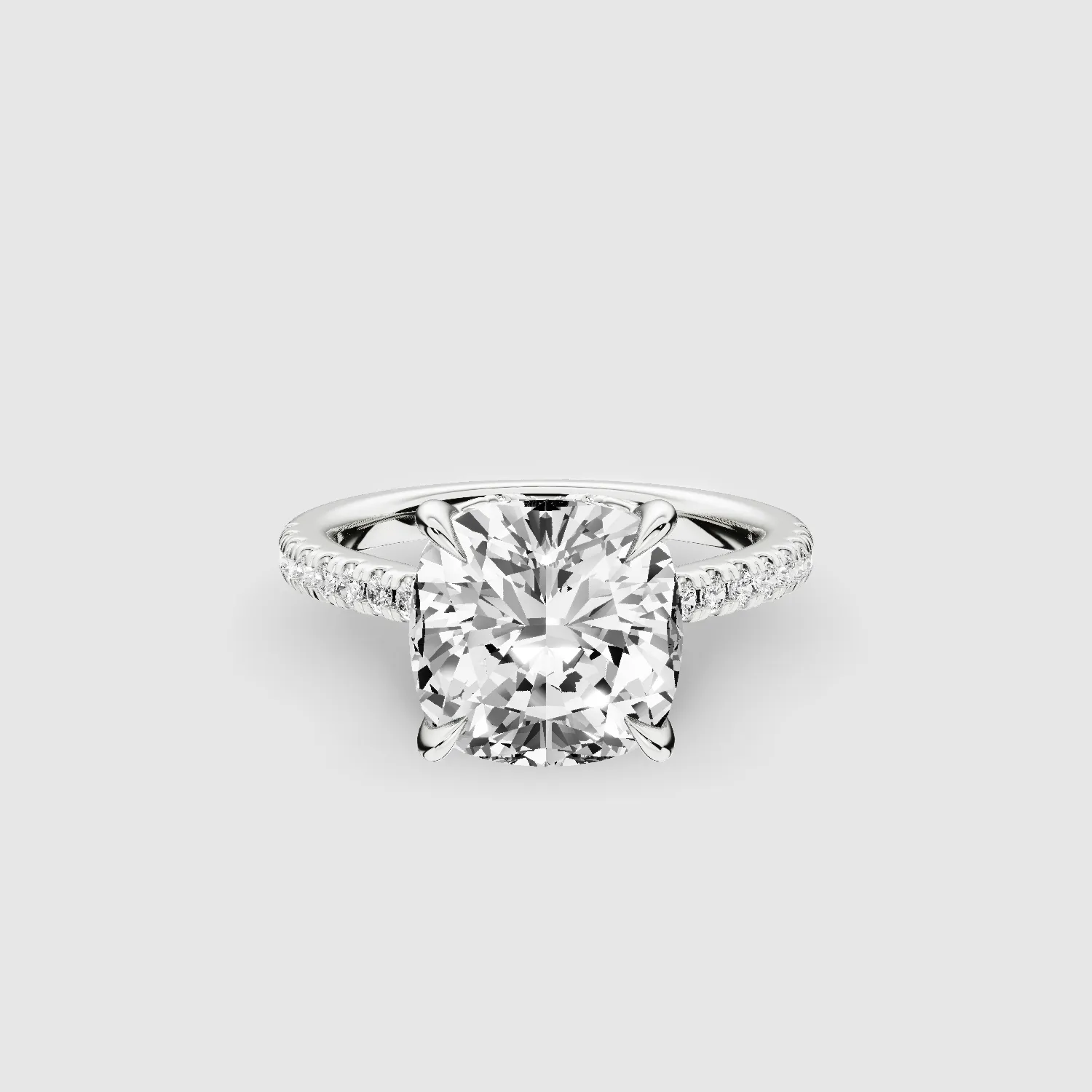 V-ictory Halo Solitaire Ring-Cushion