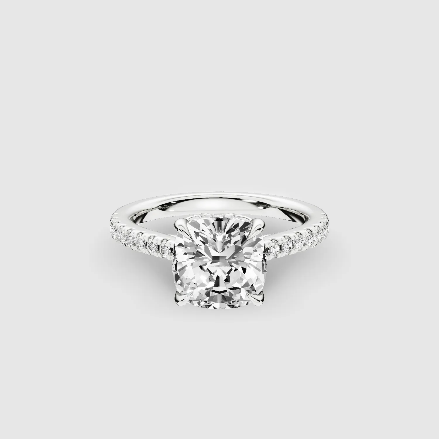 V-ictory Halo Solitaire Ring-Cushion