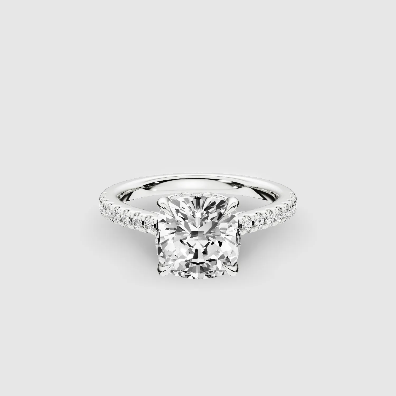 V-ictory Halo Solitaire Ring-Cushion