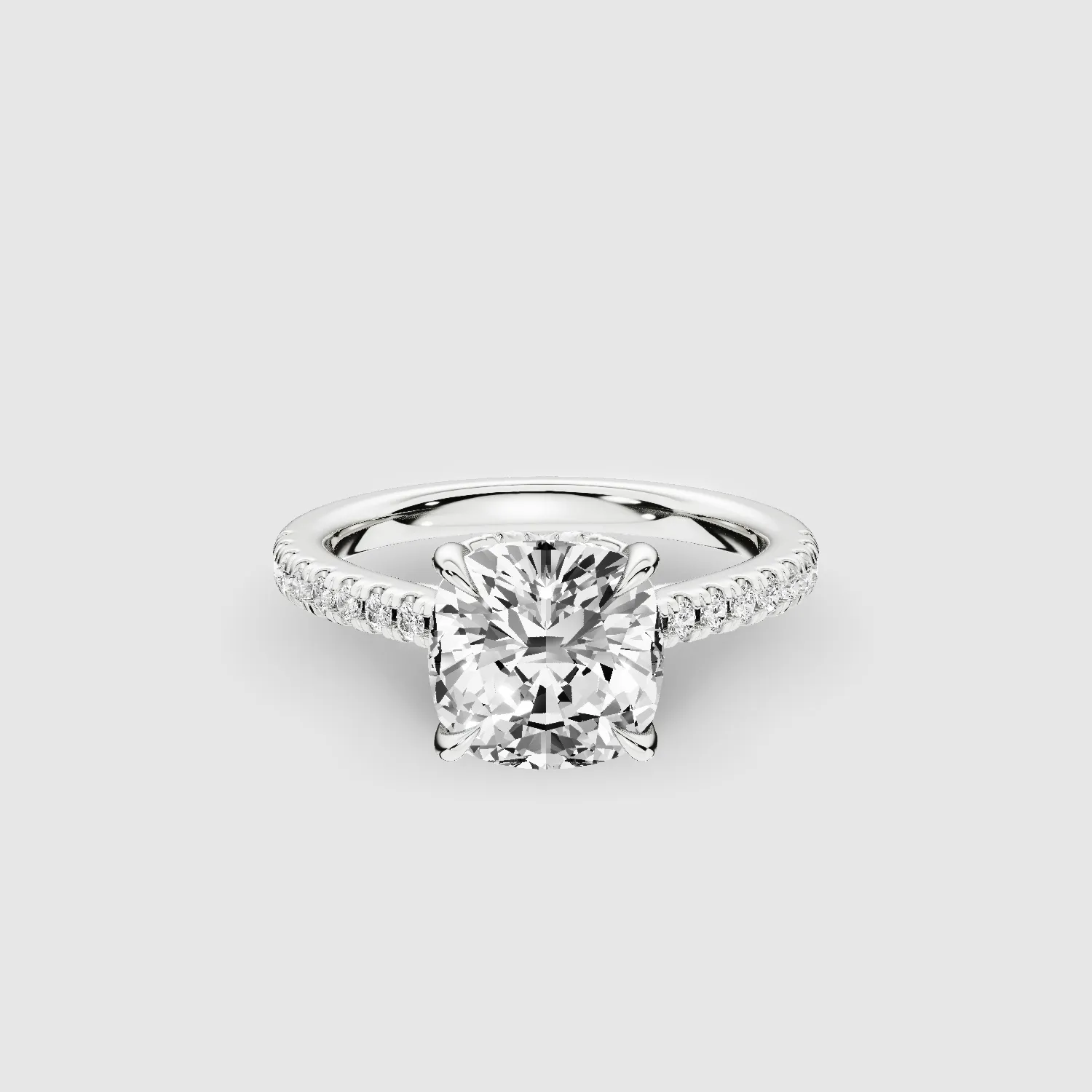 V-ictory Halo Solitaire Ring-Cushion