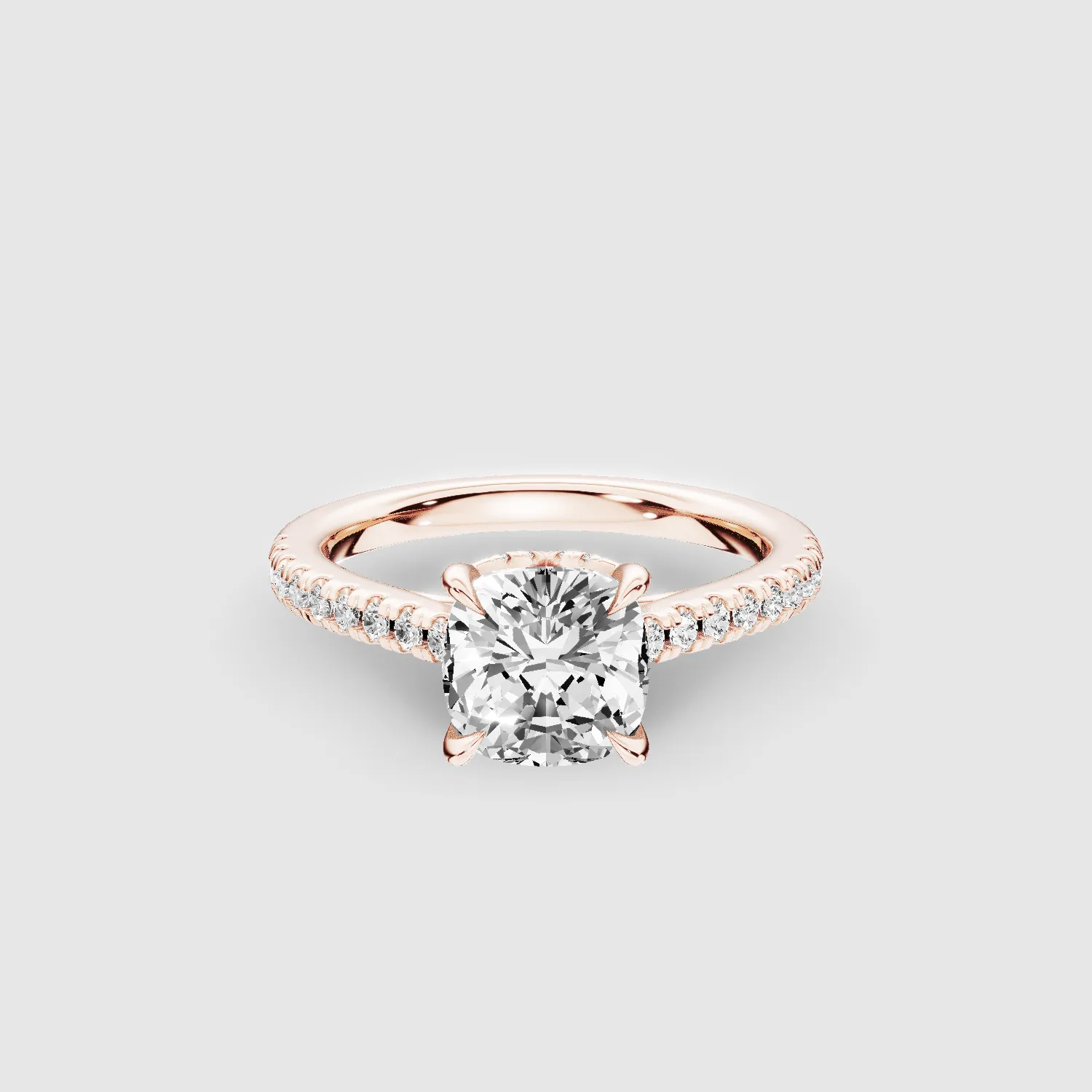 V-ictory Halo Solitaire Ring-Cushion