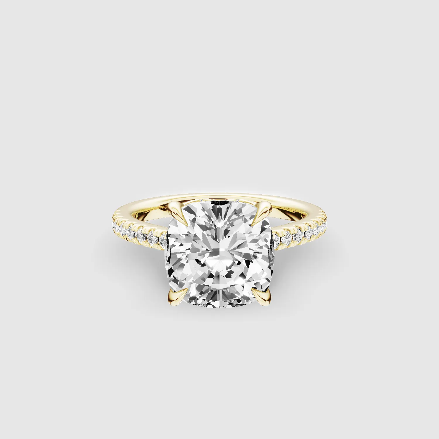 V-ictory Halo Solitaire Ring-Cushion