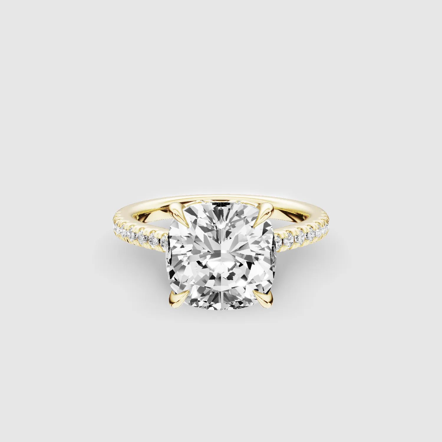V-ictory Halo Solitaire Ring-Cushion