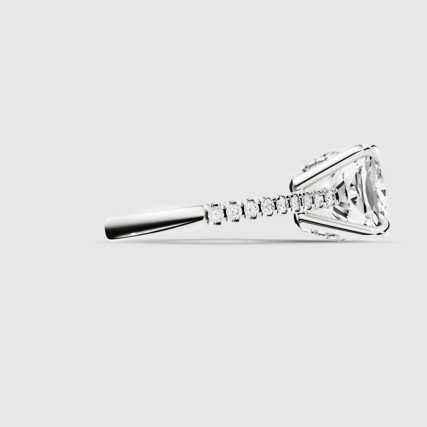 V-ictory Halo Solitaire Ring-Cushion