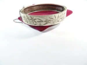 Victorian Aesthetic Sterling Silver Bangle Bracelet