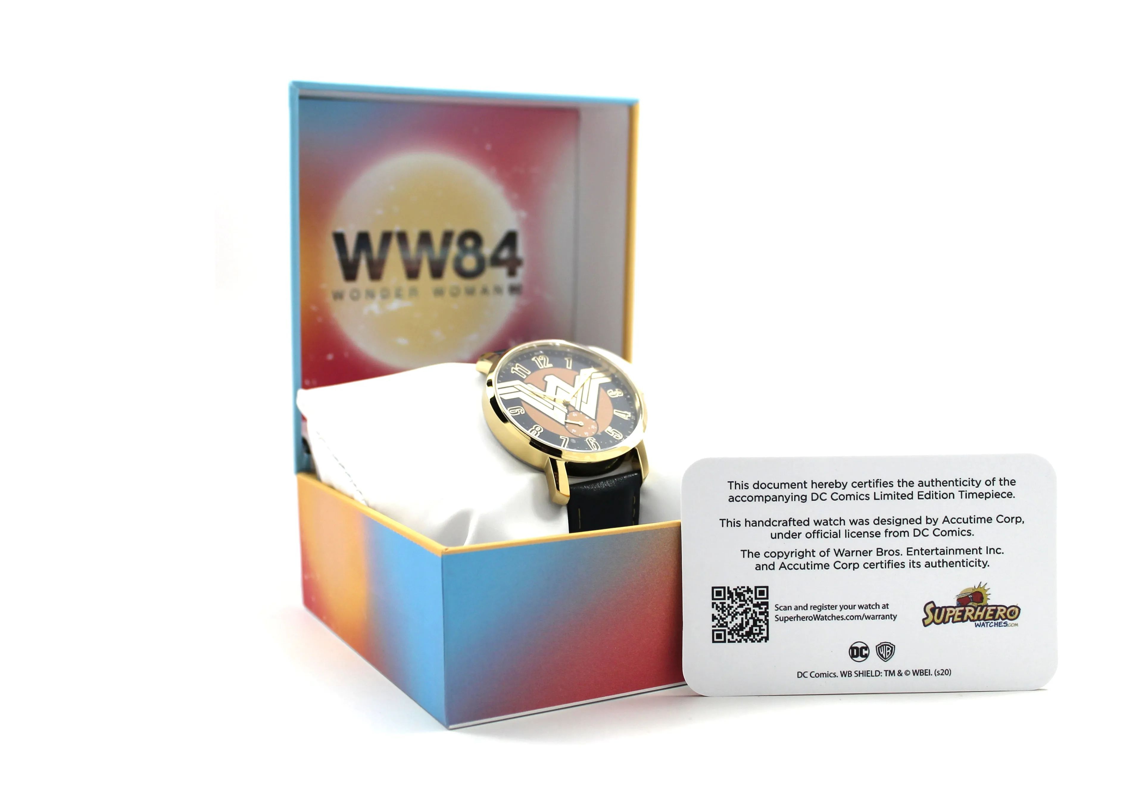 Wonder Woman Iconic Women's or Men's Genuine Leather Justice League Movie DC Comics Chronograph Watch (WOM5004)